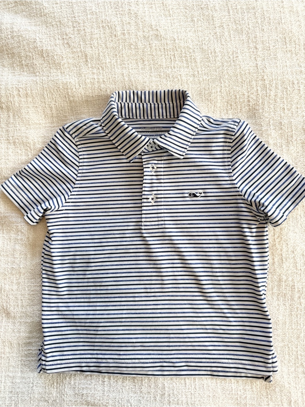 Vineyard Vines 3T Performance Blue Striped Polo